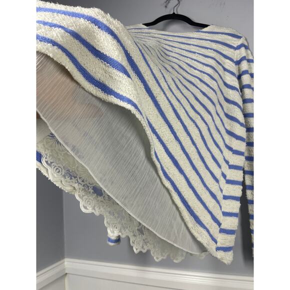 Anthropologie, Sullivan + James, Size Large, Blue & White Terry Stripe Sweater - Picture 5 of 11